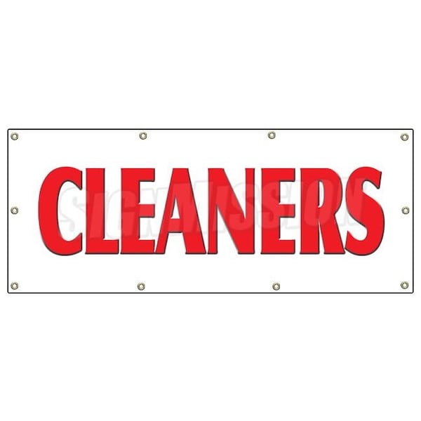 CLEANERS BANNER SIGN laundry dry cleaning shirts pressed draped cleaned